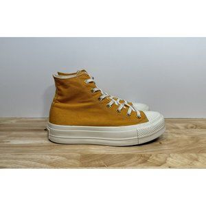 Converse All Star Elevated Gold Women's Size 8.5 Platform High Top 568379C Shoes